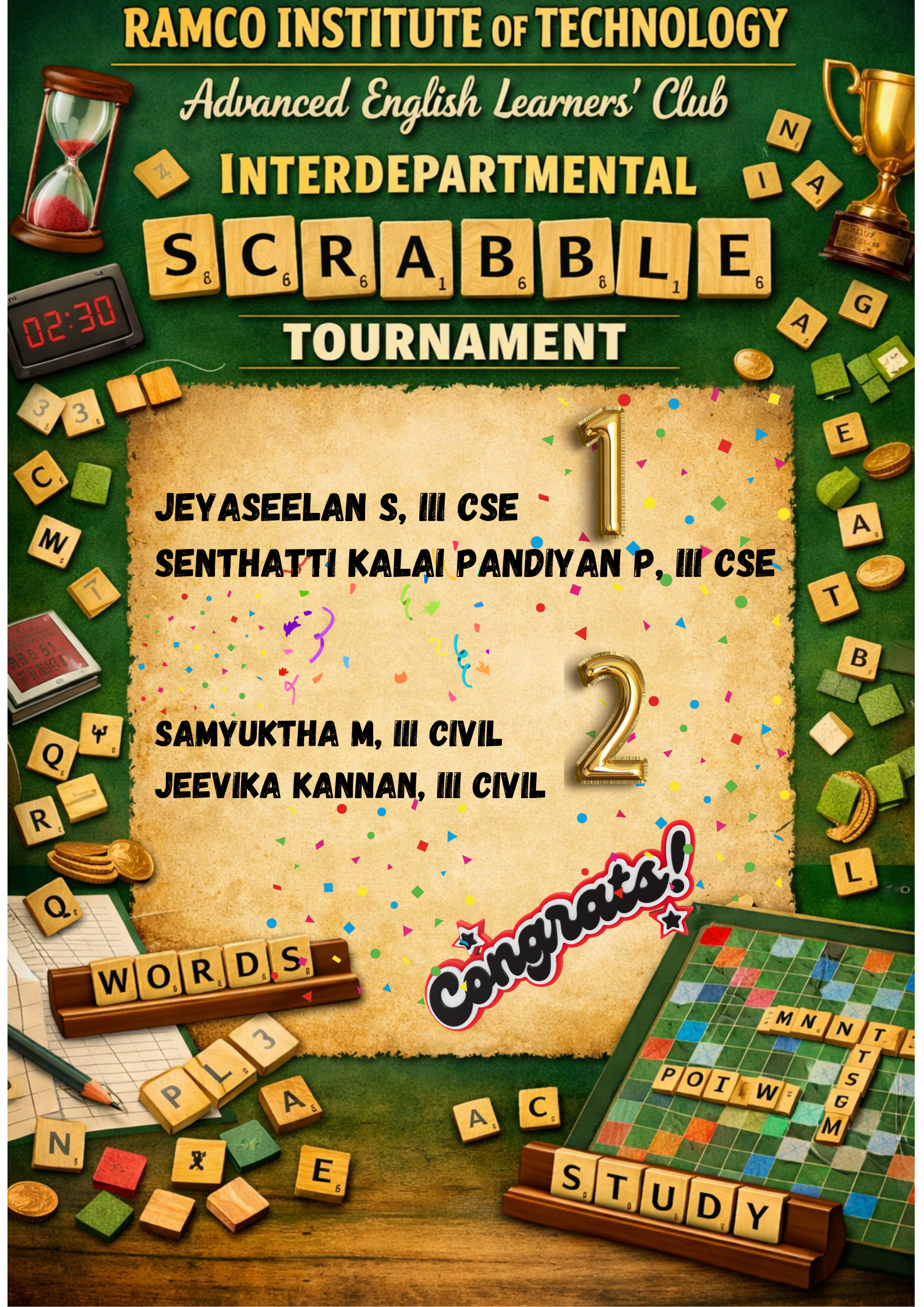 Winners Scrabble